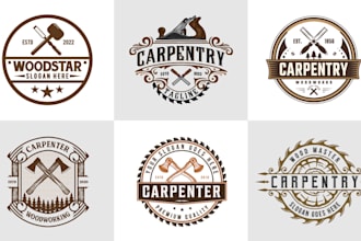 design awesome carpenter, woodworking and furniture logo