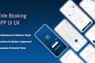 design professional ride booking app UI UX in figma or xd