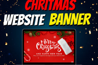 design christmas banner for the website slider, header, hero image or web banner