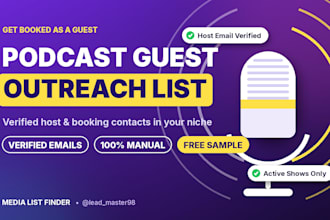 build a podcast guest outreach list with verified host contacts