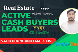 provide you active cash buyers leads for real estate with skip tracing