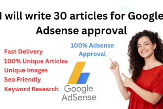 write 30 SEO articles for google adsense approval