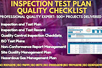 make inspection n test plan and quality inspection checklists