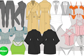 do garments flat illustration, sketch, and tech packs