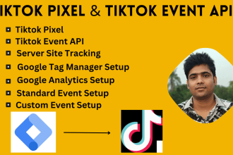 setup tiktok, pinterest, snapchat pixel and event API with GTM