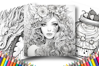 design coloring book pages for adults and children KDP