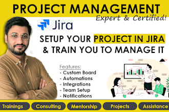 setup your project on jira board and train you to manage it