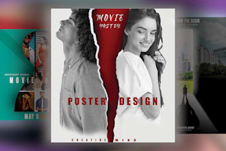 create stunning movies poster designs for you