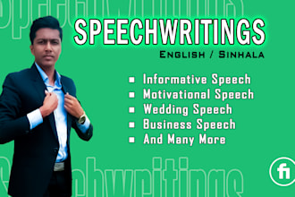 write amazing sinhala motivational or academic speechwriting