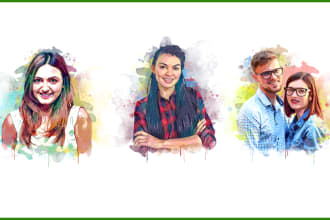 make digital art watercolour or watercolor illustration of your photo
