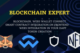 blockchain, web3 wallet connect, smart contract integration on frontend
