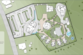 render architecture siteplan, landscape design in 24 hours