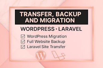 transfer, backup, and migration wordpress, laravel website