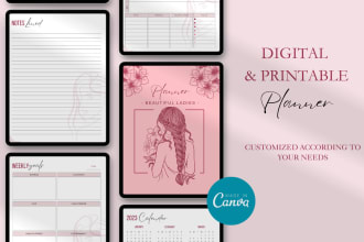 custom etsy digital planner template, journal, tracker, calendar for good notes