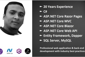 build aspnet core app with mvc, razor pages, web API, csharp, ef, mssql