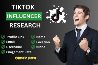 do tiktok influencer research and influencer list building for brand marketing