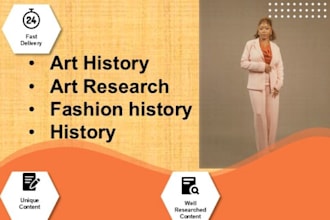 write art history, art, fashion history, and history research