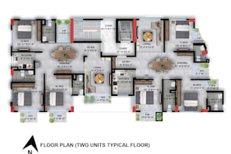 redraw architectural floor plan for real estate agent