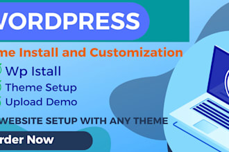 install wordpress, setup theme, import demo and customization