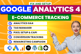 setup google analytics 4, ga4 ecommerce tracking, ads conversion tracking by GTM