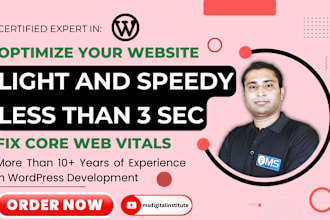 do wordpress website speed optimization, speed up wordpress theme, fix website