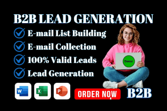 do b2b lead generation, web research, contact list  and email list building