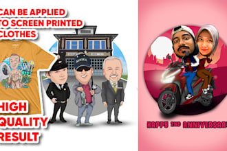 create custom unique cartoon caricature for gifts and events