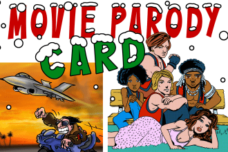 turn your christmas greeting card into a fun movie parody