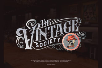design unique awesome vintage logo in hand lettering style
