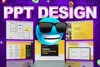 design professional PPT, powerpoint presentation slides, or pitch deck