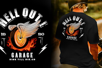 create motorcycle club and garage logo design