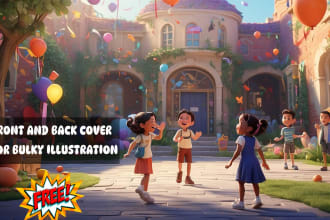 create 3d children book illustration, children story book, children illustration