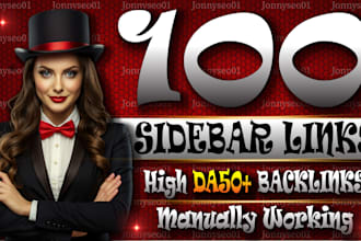 create high authority 100 sidebar links da50 permanent backlink boost ranking