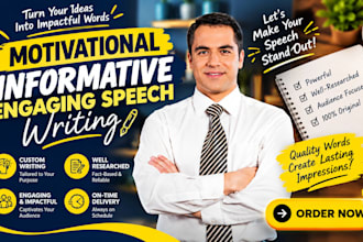 write an informative, motivational, engaging speech, and outline