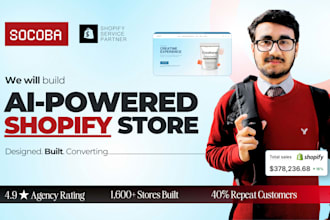 design ai powered shopify ecommerce website, build shopify store