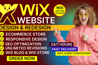 create business wix website design, update it, and redesign wix website in 24hr
