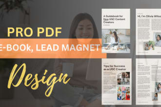 design a eye catching lead magnet, cook book, ebook, worksheet
