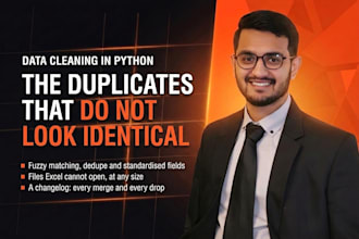 do data cleaning, deduplication and formatting on messy data files