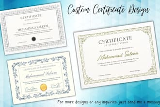 do custom diploma certificate designs, or award certificates