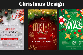design christmas flyers, christmas poster, christmas card, greeting card and etc