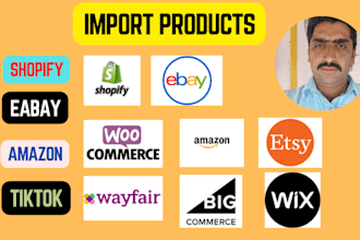 do bulk import and export products on shopify, ebay, bigcommerce, etsy, wix