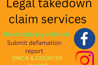 remove content piracy from fb yt, tiktok, twitter,meta by legal copyright claims