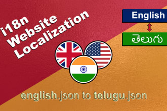 translate i18n json files from english to telugu