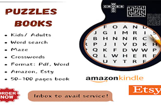 design fun word search, maze, and crossword puzzles for KDP