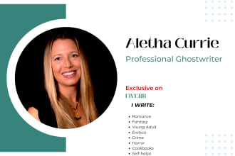 ghostwrite or rewrite your fiction book, ebook, novel, or short story
