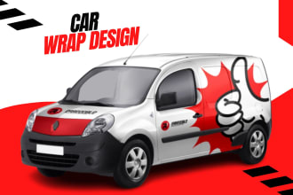 professional car  wrap design, van wrap design, racing car wrap, vehicle wrap