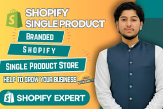 build branded one product shopify store, advance dropshipping shopify website