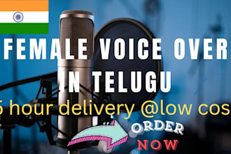 be your native professional female telugu voice over artist at low cost