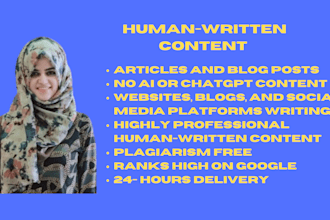 provide professional human written content writing services