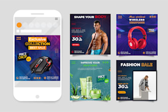design social media post facebook, linkedin,instagram post ads templates